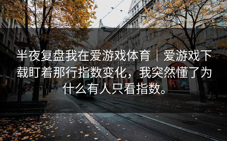 半夜复盘我在爱游戏体育｜爱游戏下载盯着那行指数变化，我突然懂了为什么有人只看指数。